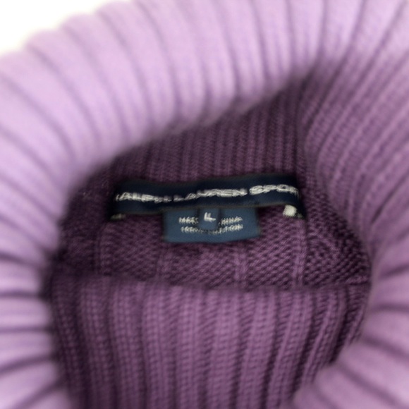 Ralph Lauren Sport Purple Turtleneck Sweater Large - Picture 5 of 6